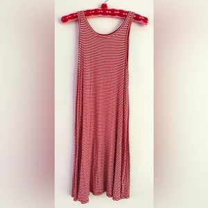 Red and white striped tank dress